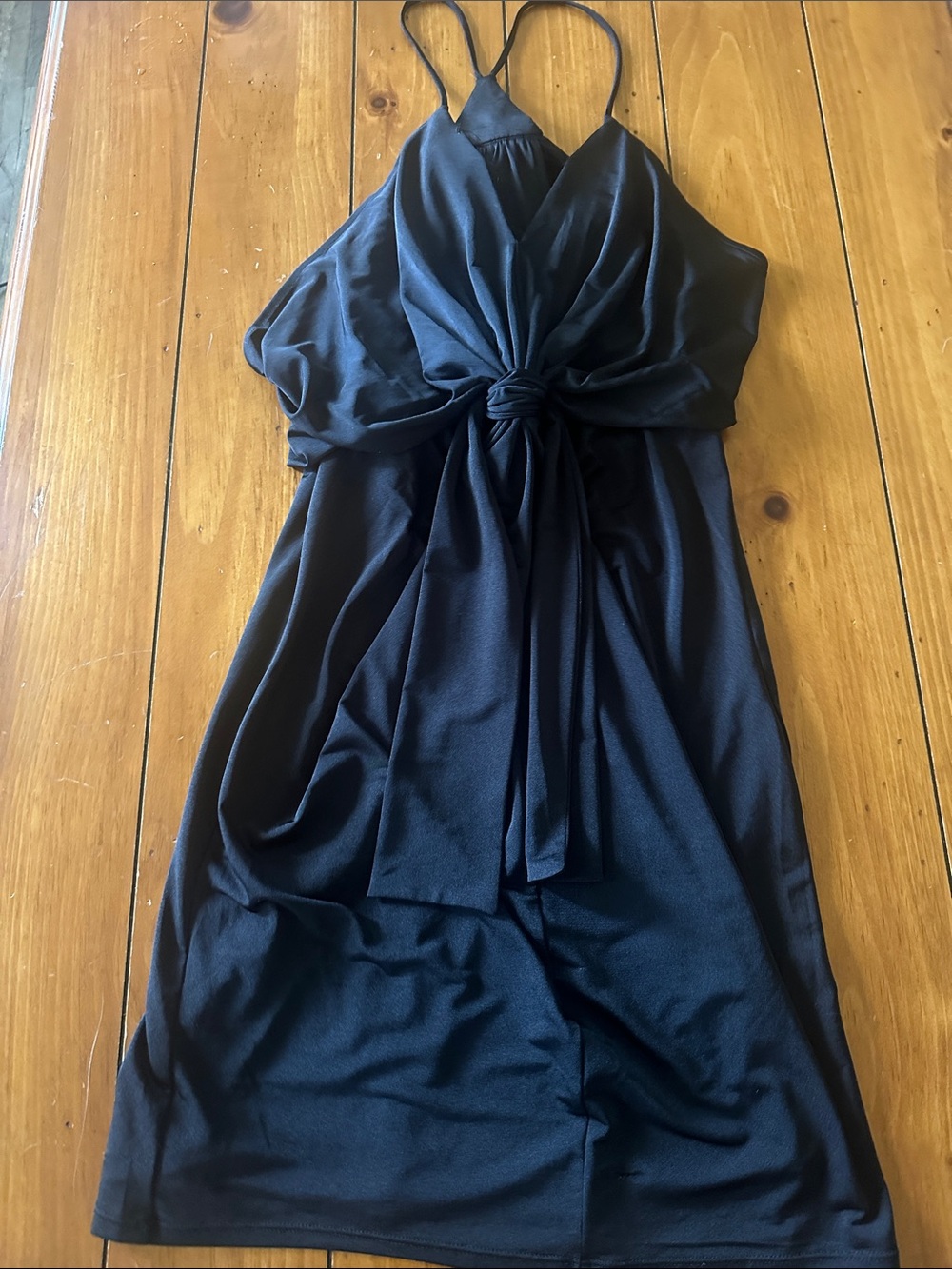 Express Black Mini Dress with Twist Front